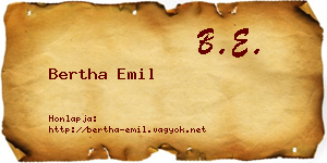 Bertha Emil névjegykártya