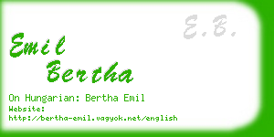 emil bertha business card